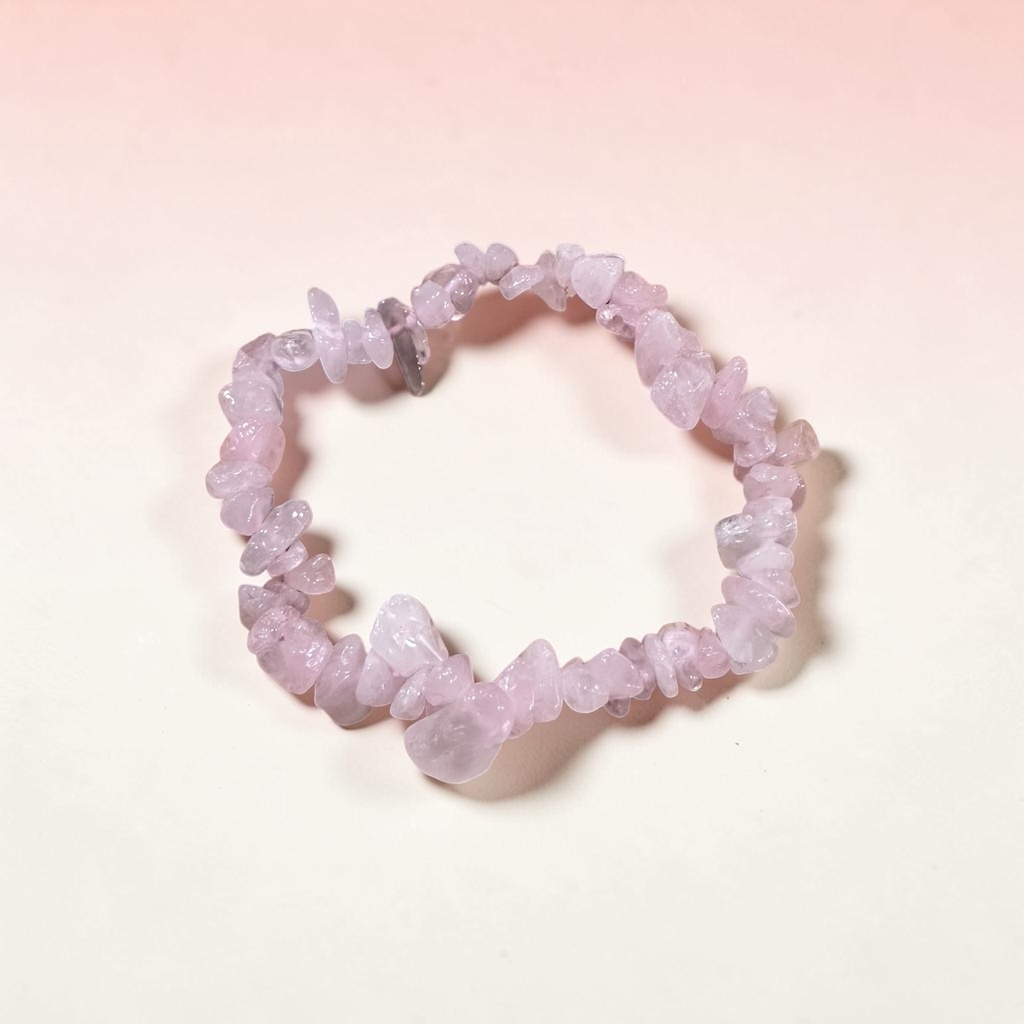 PULSERA CHIP CUARZO ROSA