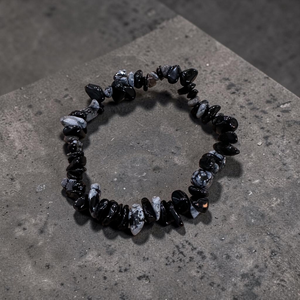 PULSERA CHIP OBSIDIANA