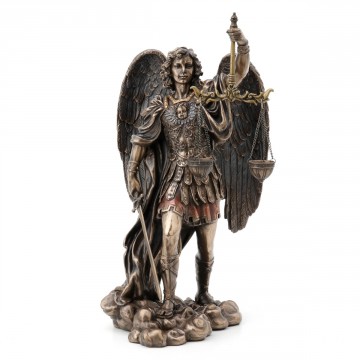 [27349] SAN MIGUEL CON ESPADA Y BALANZA BRONZE